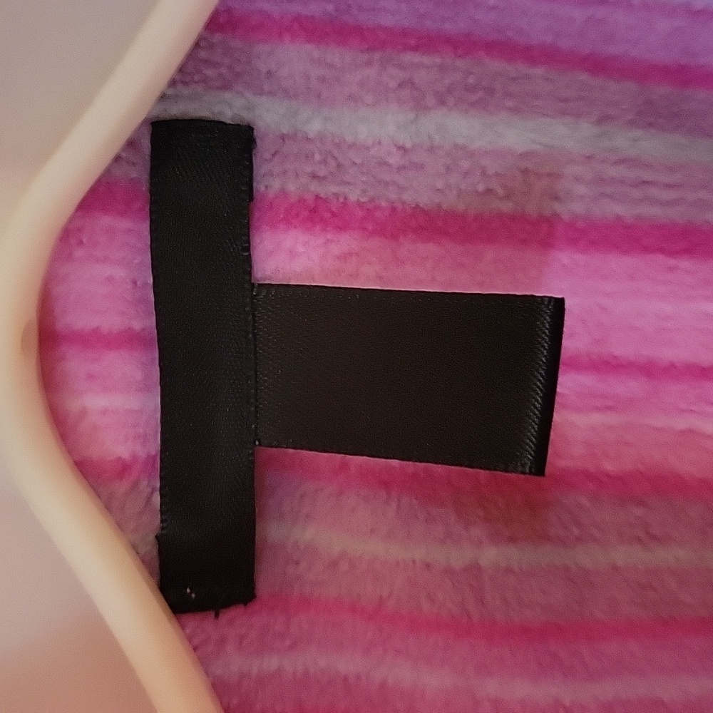 Pink striped fleece pajamas small - Picture 3 of 8